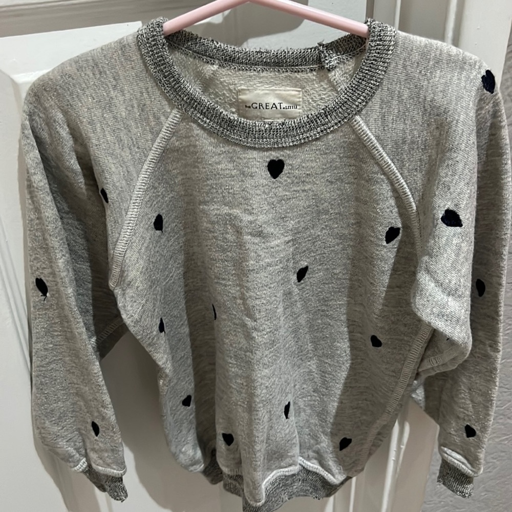 THE GREAT. Gray and Black Geometric Sweatshirt